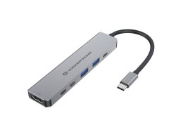 Conceptronic DONN33G stacja dokująca Przewodowa USB 3.2 Gen 1 (3.1 Gen 1) Type-C Srebrny