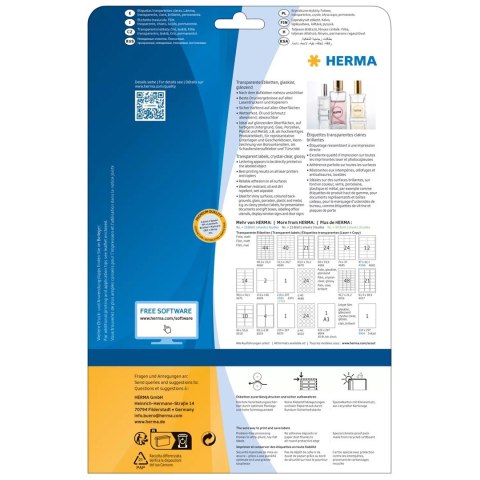HERMA 8020 etykiet do nadruku Przezroczysty Samoprzylepne etykiety do drukowania