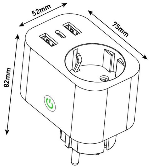 Entac ES-SSAUSB-WIBLE adapter wtyczek zasilających Biały