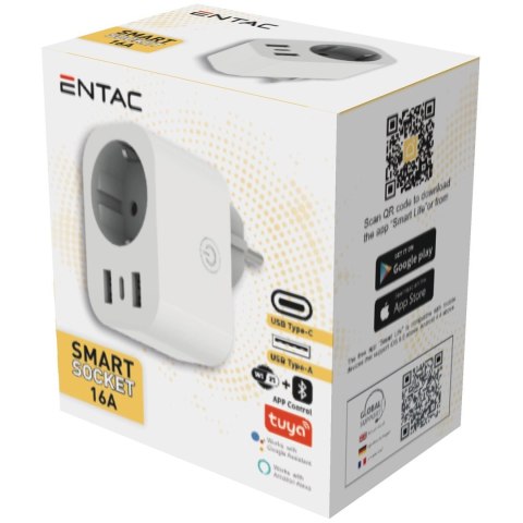 Entac ES-SSAUSB-WIBLE adapter wtyczek zasilających Biały