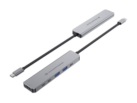 Conceptronic DONN33G stacja dokująca Przewodowa USB 3.2 Gen 1 (3.1 Gen 1) Type-C Srebrny