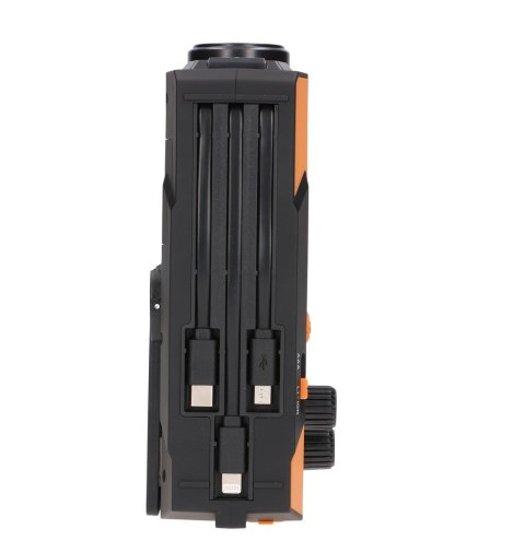 Extralink RADIO AWARYJNE SOLARNE Z KORBKA DYNAMO POWERBANK 4000MAH Z LATARKA SOS SR-4000 Przenośny Analogowy Czarny, Pomarańczow