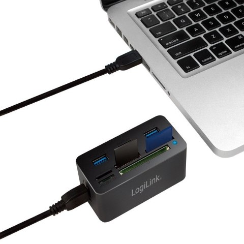 LogiLink CR0042 stacja dokująca Przewodowa USB 3.2 Gen 1 (3.1 Gen 1) Type-A Czarny