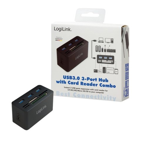 LogiLink CR0042 stacja dokująca Przewodowa USB 3.2 Gen 1 (3.1 Gen 1) Type-A Czarny