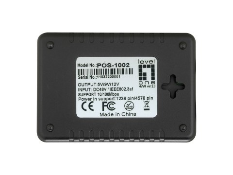 LevelOne POS-1002 rozgałęziacz sieciowy Obsługa PoE Czarny