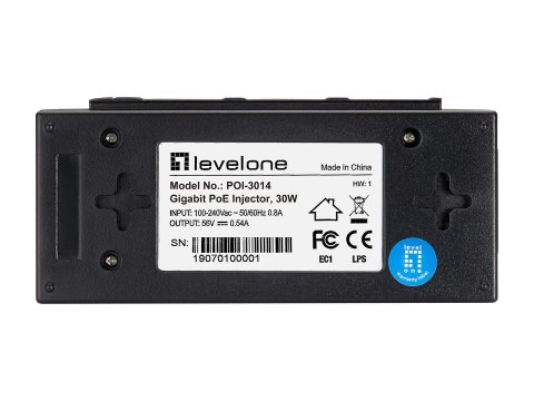 LevelOne POI-3014 adapter PoE Fast Ethernet, Gigabit Ethernet 52 V