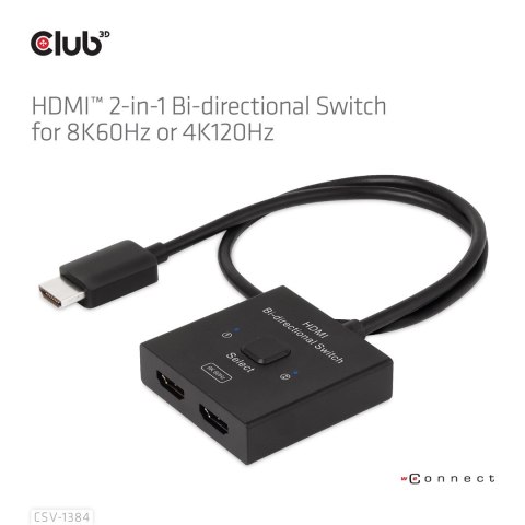 CLUB3D CSV-1384 przełącznik KVM Czarny