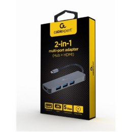Cablexpert GEMBIRD MULTI ADAPTER USB TYPE-C 2 W 1 (HUB USB + HDMI)