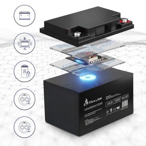 EXTRALINK AKUMULATOR BATTERY ACCUMULATOR AGM 12V 45