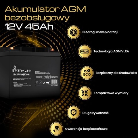 EXTRALINK AKUMULATOR BATTERY ACCUMULATOR AGM 12V 45