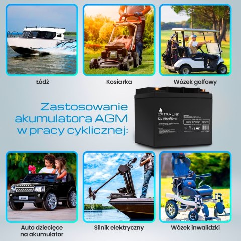 EXTRALINK AKUMULATOR BATTERY ACCUMULATOR AGM 12V 45