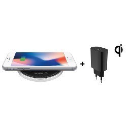 Terratec ChargeAIR dot! Smartfon Czarny, Srebrny DC Bezprzewodowe ładowanie Szybkie ładowanie Wewnętrzna