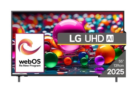 Telewizor LED 55" LG UHD AI 55UA75003LA 4K Ultra HD Smart TV Wi-Fi Czarny