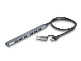 DeLOCK 64273 huby i koncentratory USB 3.2 Gen 1 (3.1 Gen 1) Type-C 5000 Mbit/s Szary