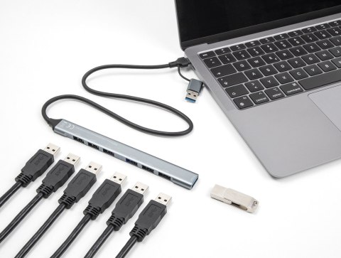DeLOCK 64273 huby i koncentratory USB 3.2 Gen 1 (3.1 Gen 1) Type-C 5000 Mbit/s Szary
