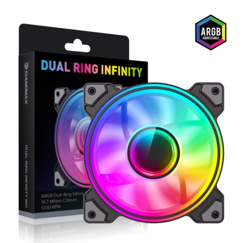 Gamemax Gamemax Wentylator Obudowy DUAL RING INFINITY Czarny 120 mm