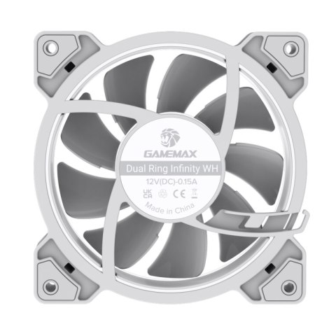 Gamemax Gamemax Wentylator Obudowy Dual Ring Infinity 120 mm Biały