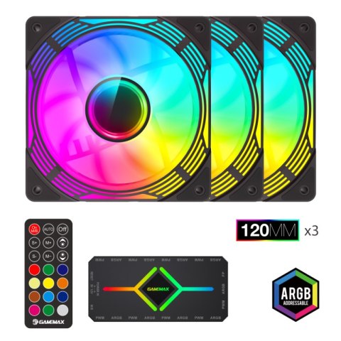 Gamemax Gamemax Wentylator Obudowy KF300 BK Czarny 120mm