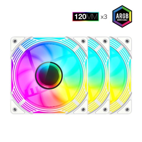 Gamemax Gamemax Wentylator Obudowy KF300R BK 120 mm - Biały, Cichy i Wydajny