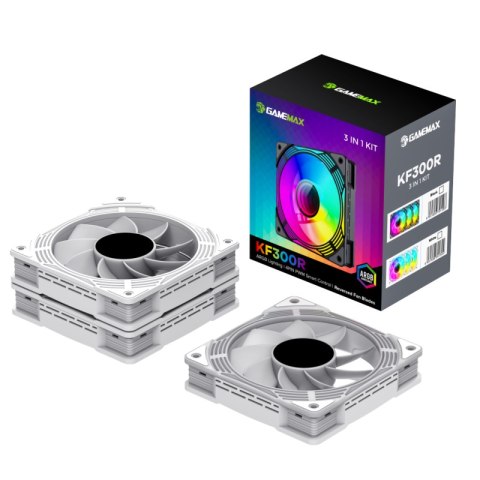Gamemax Gamemax Wentylator Obudowy KF300R BK 120 mm - Biały, Cichy i Wydajny