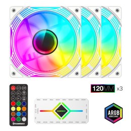 Gamemax Gamemax Wentylator obudowy KF300 BK biały 120mm silent LED