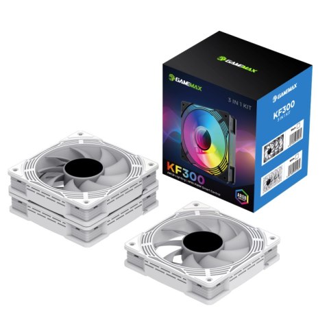 Gamemax Gamemax Wentylator obudowy KF300 BK biały 120mm silent LED