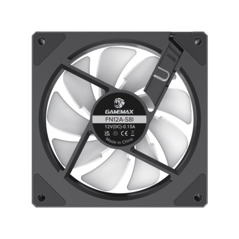 Gamemax Wentylator obudowy Gamemax FN12A-S8I 120mm czarny wysokoprędkościowy narrator