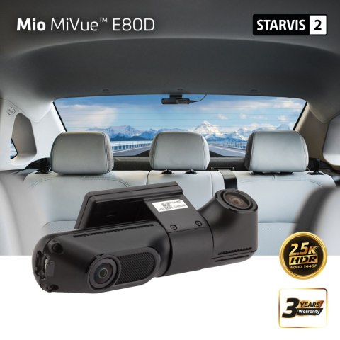 Mio Mio MiVue E80D HDR Zestaw Kamer Przednia i Tylna 2.5K STARVIS 2 145° 36 mies. gwarancji