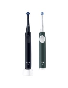 Oral-B Oral‑B iO2 szczoteczka elektryczna dla dorosłych Duo pack 2 końcówki 3 tryby Night Black & Green Forest, ładowalna, timer 2 minu