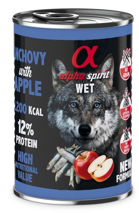 Alpha spirit Alpha Spirit Anchois/jabłko mokra karma pies 400 g