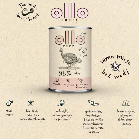 OLLO Ollo Puppy Pure Indyk 850g