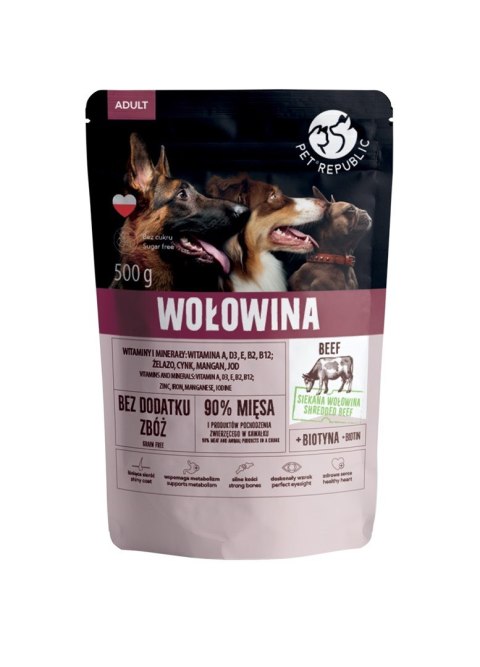 PetRepublic PetRepublic karma dla psa z wołowiną w sosie 500 g