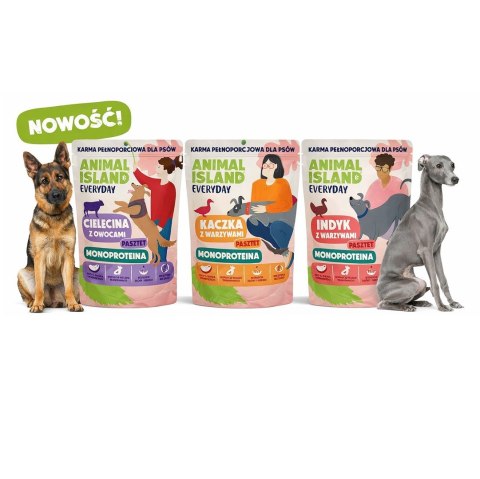 ANIMAL ISLAND ANIMAL ISLAND Monoproteina cielęcina/kaczka/indyk karma dla psa 9×300g