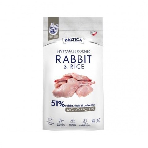 BALTICA BALTICA NUTRACEUTIC Hypoallergenic Rabbit & Rice XS / S 3kg