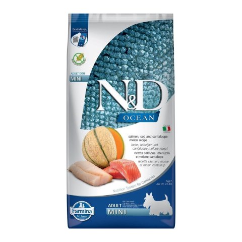 Farmina FARMINA N&D Ocean Dog Salmon, Cod, Cantaloupe, Melon Adult Mini - sucha karma dla psa - 7 kg