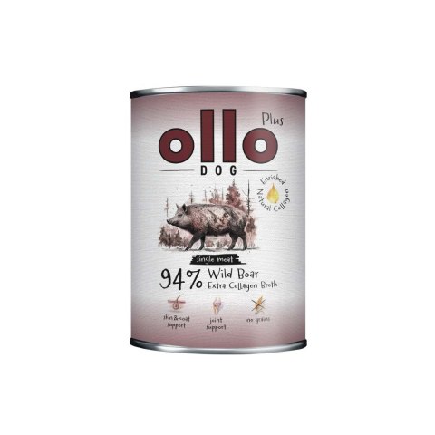 OLLO Ollo Plus Kolagen Dzik 400g puszka dla psa