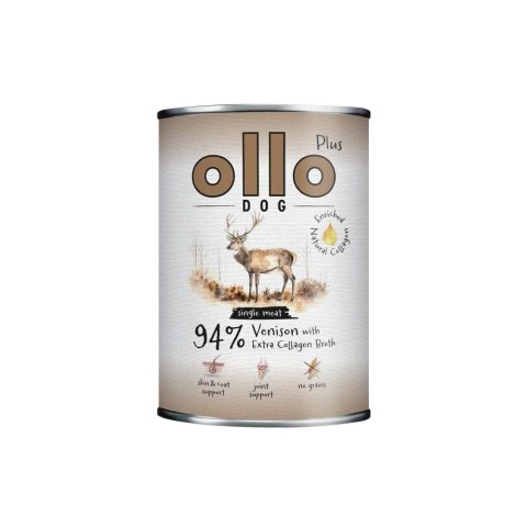 OLLO Ollo Plus Kolagen Jeleń 400g puszka dla psa