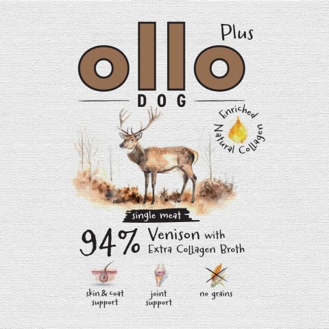 OLLO Ollo Plus Kolagen Jeleń 400g puszka dla psa