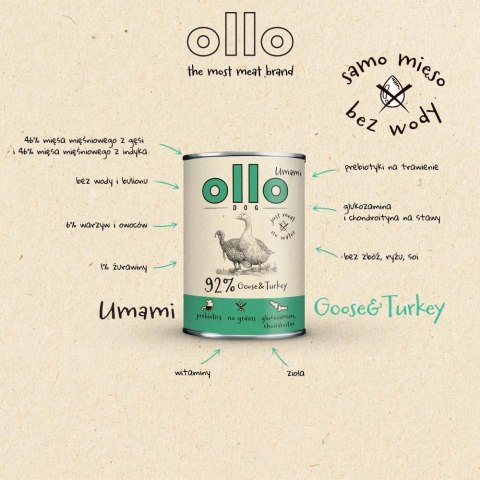 OLLO Ollo Umami Gęś i Indyk 850g