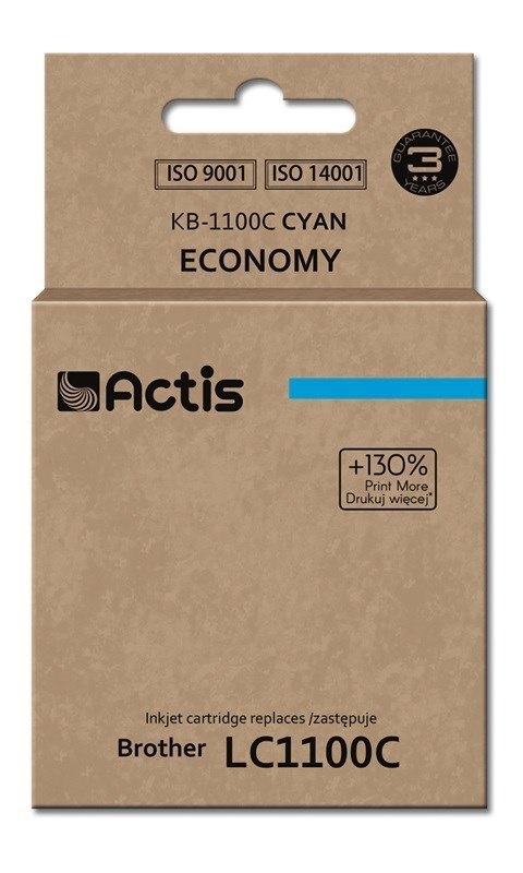 ACTIS Actis KB-1100C Tusz (zamiennik Brother LC1100C/980C; Standard; 19 ml; niebieski)