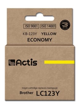 ACTIS Actis KB-123Y Tusz (zamiennik Brother LC123Y/LC121Y; Standard; 10 ml; żółty)