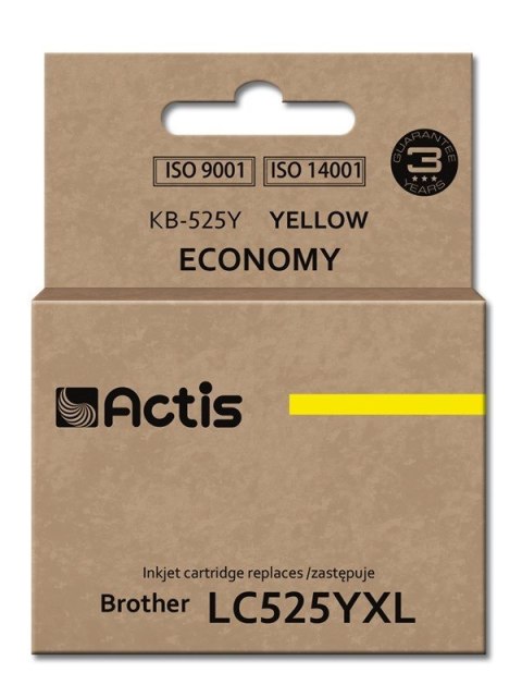 ACTIS Actis KB-525Y Tusz (zamiennik Brother LC525Y; Standard; 15 ml; żółty)
