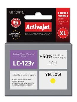 Activejet Activejet AB-123YN Tusz (zamiennik Brother LC123Y/121Y; Supreme; 10 ml; żółty)