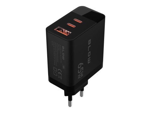 BLOW BLOW ŁADOWARKA SIECIOWA LCD GNIAZDO USB + USB-CX2 PD 65W GAN CZARNA WATOMIERZ