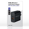 Qoltec QOLTEC ŁADOWARKA SUPER QUICK PD | 1XUSB-C | 1XUSB | 90W | 5-20V | 2.4-4.35A | CZARNA