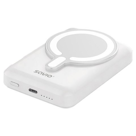 SAVIO SAVIO POWERBANK 10000 MAH MAGNETYCZNY BIAŁY BA-13