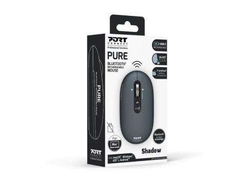 PORT CONNECT Mysz PORT CONNECT | PURE MAC | Bezprzewodowa | Bluetooth | Szara