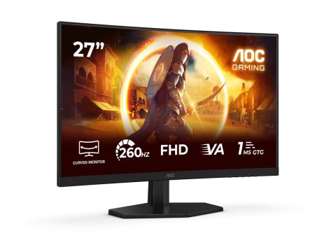 AOC AOC C27G42ZE | 27 cali | Szybki panel VA | FHD | 16:9 | 260 Hz | 1 ms | 1920 x 1080 pikseli | 300 cd/m² | Liczba portów HDMI: 1 