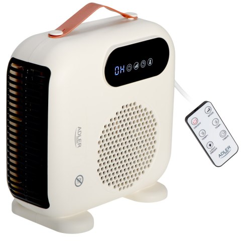 Adler Grzejnik wentylatorowy LED marki Adler z pilotem | AD 7756 | Grzejnik wentylatorowy | 2000 W | Beżowy | IPX0