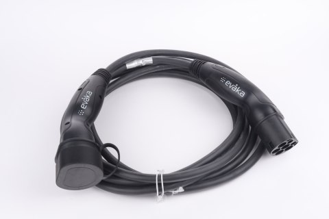 Evaka Kabel do ładowania pojazdów elektrycznych Evaka, typ 2-typ 2, 22 kW, 32 A, 5 × 6 mm², 1 × 0,5 mm², 7 m | ITGAM3872 | Czarny